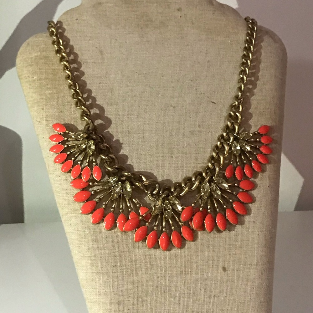 Stella & Dot Statement Necklace - Coral